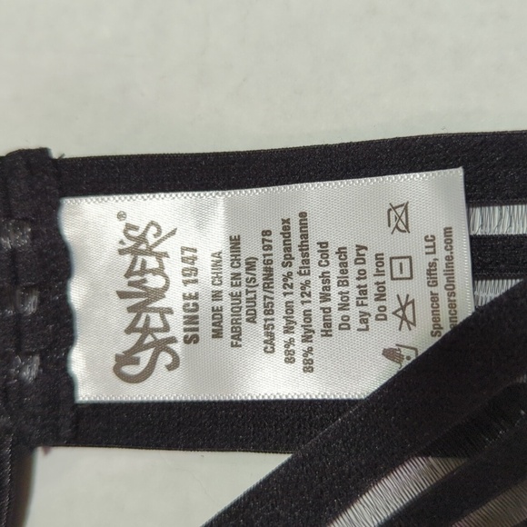 Spencers Mesh Festival Smiley Wink Face Bikini Black Pink Emoji Bra Size S/M - Picture 5 of 6